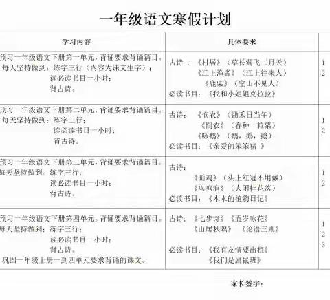 峄城经济开发区实验小学各年级寒假生活指导￼￼