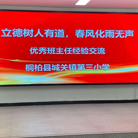 桐柏县城关镇第三小学教育集团暑期校本培训——优秀班主任经验交流