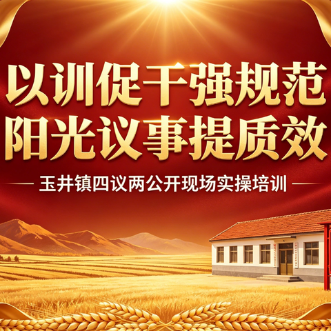 以训促干强规范 阳光议事提质效——玉井镇开展“四议两公开”实操实训现场培训