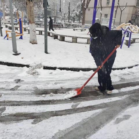 凝心聚力 情暖寒冬——嘉园社区扫雪纪实