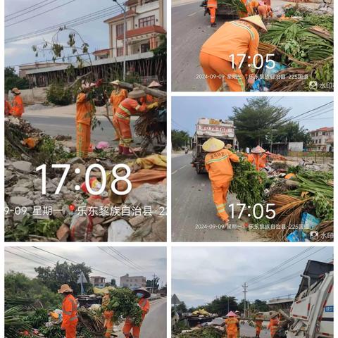 【乐东龙马•莺歌海片区•黄流镇】 风雨不阻！超强台风后环卫工人“追风”清扫