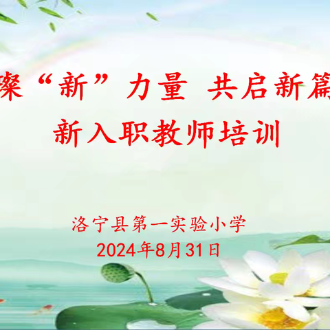 璀璨“新”力量，共启新篇章——洛宁县第一实验小学2024—2025学年新入职教师培训会掠影