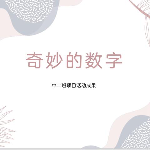 《奇妙的数字》 中二班课程故事回顾