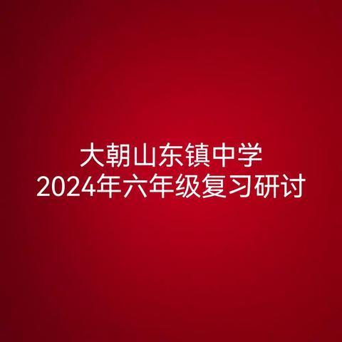 大朝山东镇中学2024年六年级复习研讨活动