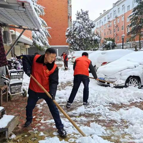 盛世社区开展“党员干部我先行 志愿服务暖人心”清扫积雪志愿服务活动