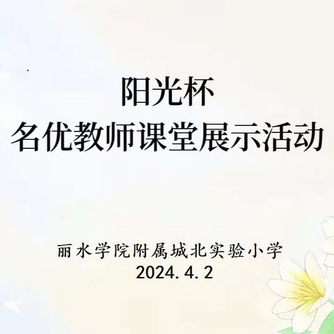 名师引领展风采，见贤思齐共成长——丽水学院附属城北实验小学阳光杯名优教师课堂展示活动 语文组