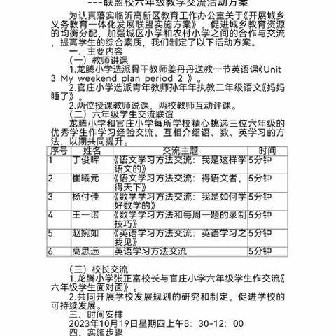 共学、共研、共享、共进——临沂龙腾小学、官庄小学联盟校教研活动纪实