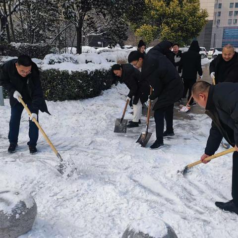 扫冰除雪暖心春-建安区财政局开展义务扫雪除冰活动