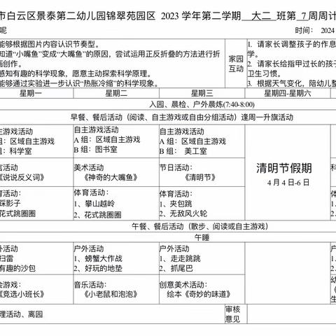 锦翠园大二班第7周活动分享