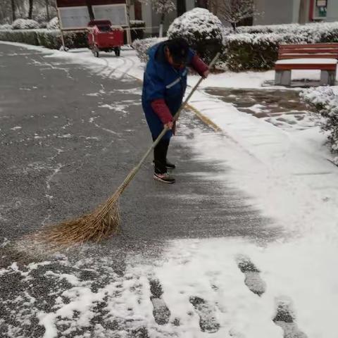 冬日暖人心，扫雪我先行