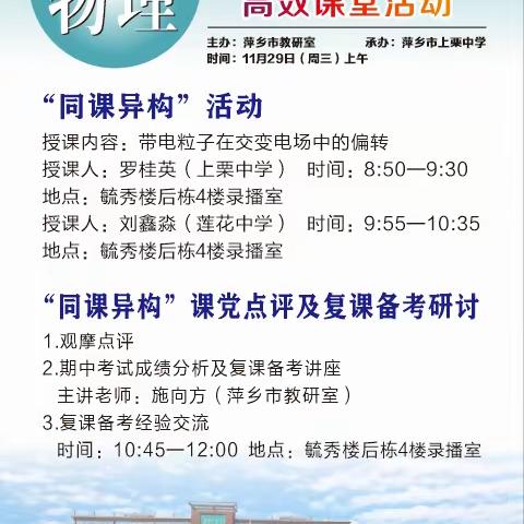 研中学，学中思—记萍乡市2024届高三物理复课备考研讨会暨同课异构高效课堂活动