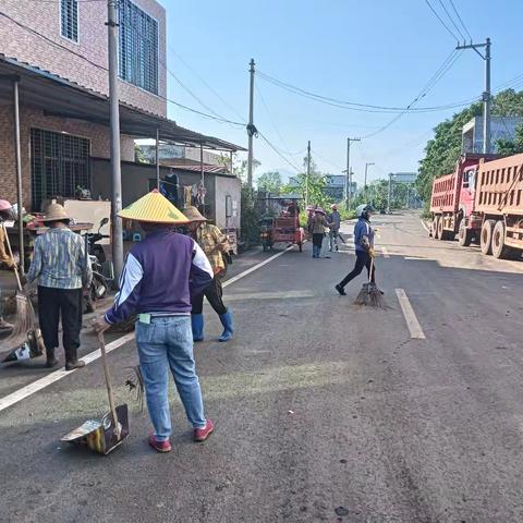 木棠镇谭乐村委会开展预防“登革热”环境卫生整治活动