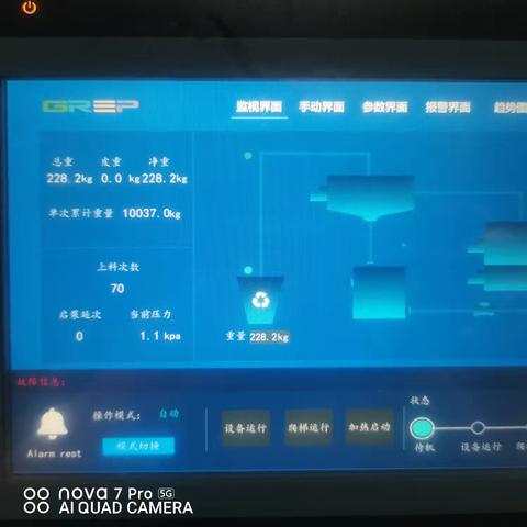 11月15日布尾处理站共处理果蔬140桶10.037吨.厨余520桶41.307吨