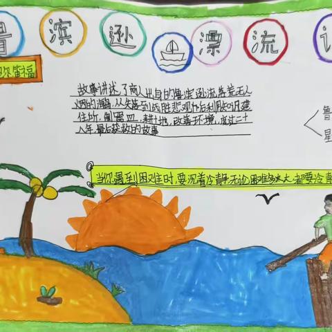 共读《鲁滨逊漂流记》之手抄报活动