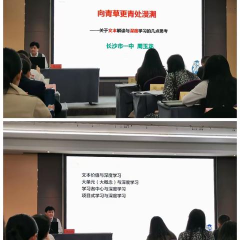 学无止境——听周玉龙老师《向青草更青处漫溯——关于文本解读与深度学习的几点思考》