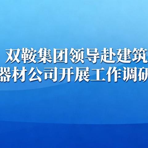 双鞍集团领导到建筑器材公司开展工作调研