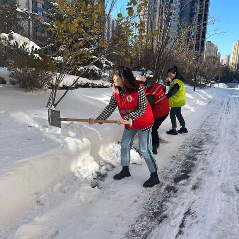 恒祥空间社区组织志愿者积极开展清雪行动