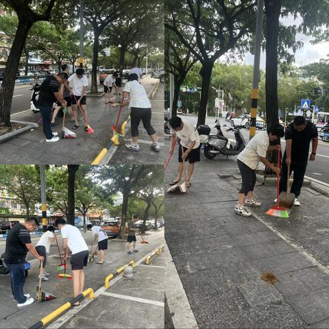 陵水县住建局与下属单位县住保中心联动，同步开展爱国卫生运动环境整治活动