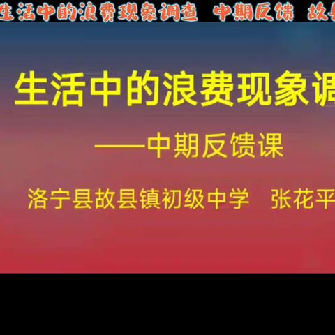 《生活中的浪费现象调查》中期反馈课——洛宁县故县镇初级中学八年级  张花平