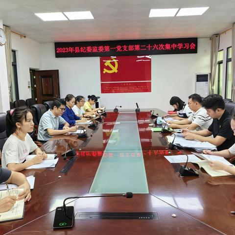 县纪委监委第一党支部召开第二十六次集中学习会