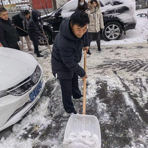 上下齐动 扫雪除冰 丛台区人社局为居民扫出“平安路”