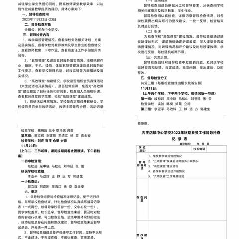 立足常规抓教学 业务检查促提升——方城县古庄店镇中心学校开展教学业务工作督导检查活动