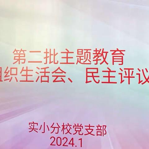 【实小分校·主题教育】专题组织生活会暨民主评议党员大会——实小分校主题党日活动