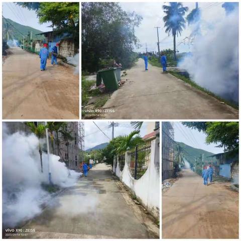 2023年9月14日湾坡村开展灭蚊防病和爱囯卫生运动
