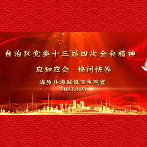 自治区党委十三届四次全会精神应知应会快问快答——海城镇卫生院