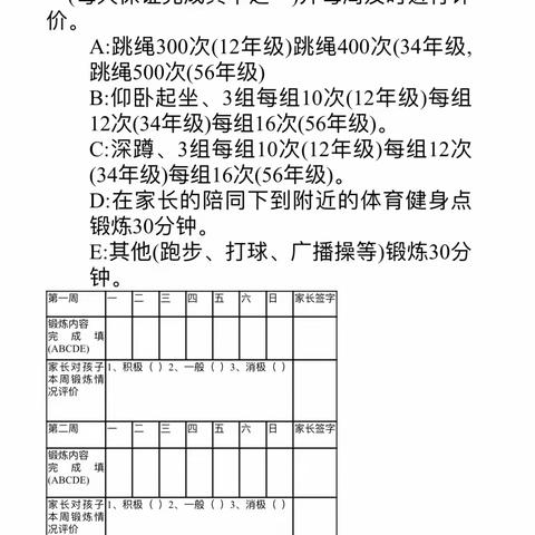 “增意志，强体魄”小站第一小学暑期体育活动落实情况