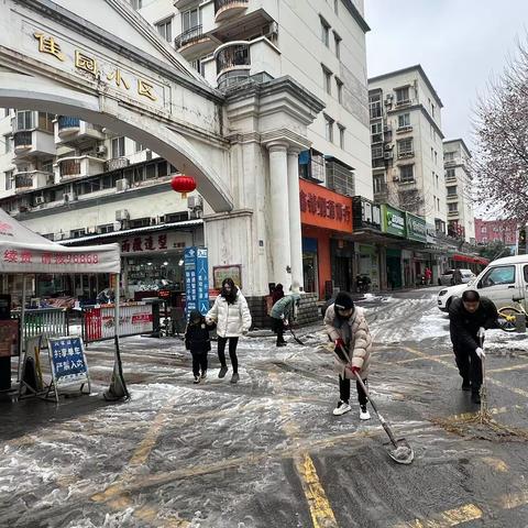 铲雪行动保安全 党员先锋在行动