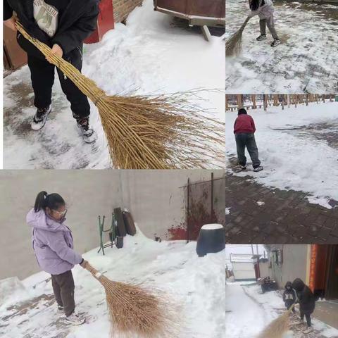 风雨送春归 ，飞雪迎春到 ，  展劳动技能，锤炼个人品质! ——张庄中心小学寒假扫雪篇