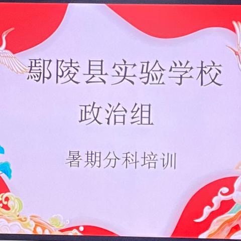 思行并进  聚势赋能——鄢陵县实验学校道德与法治组暑假培训纪实