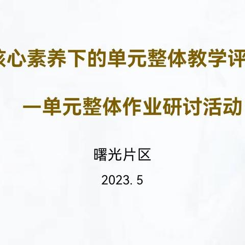 【关爱学生幸福成长·减负提质篇｜联片】深耕细“作”“英”你精彩——曙光小学教育集团英语联片教研活动