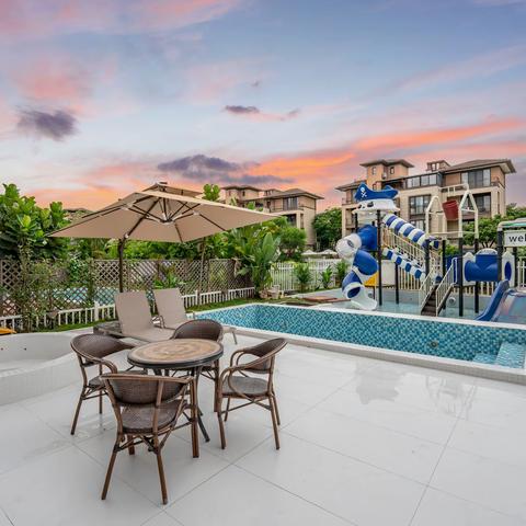 佛山美的鹭湖奇乐园·雨潇丨6房10床丨独立KTV室＋泳池＋水乐园＋街机＋麻将＋碳烧烤