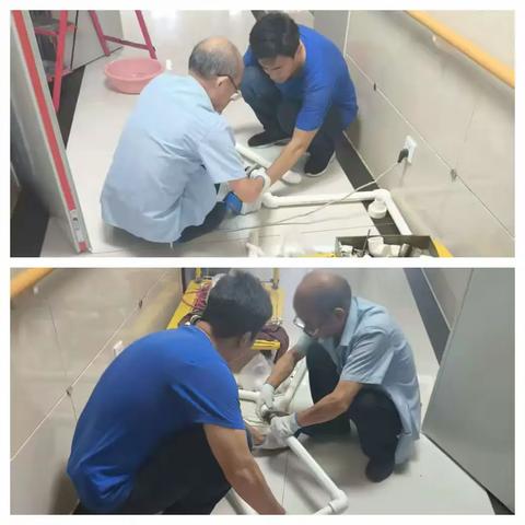 康健后勤部抢修水管漏点，筑牢老人用水安全防线