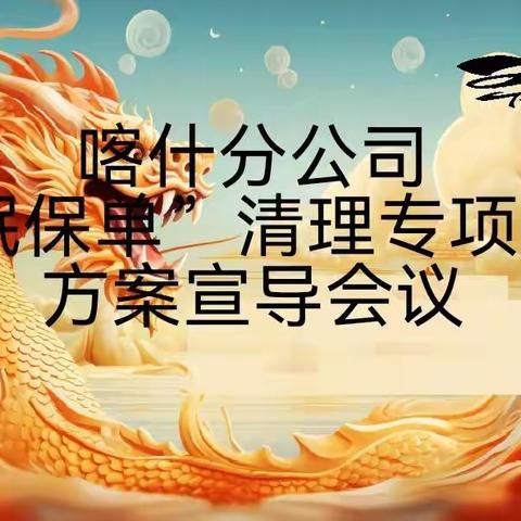 喀什分公司“睡眠保单”清理专项工作方案宣导会议