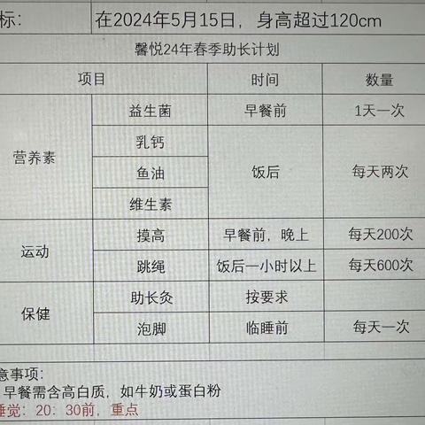 我的长高计划