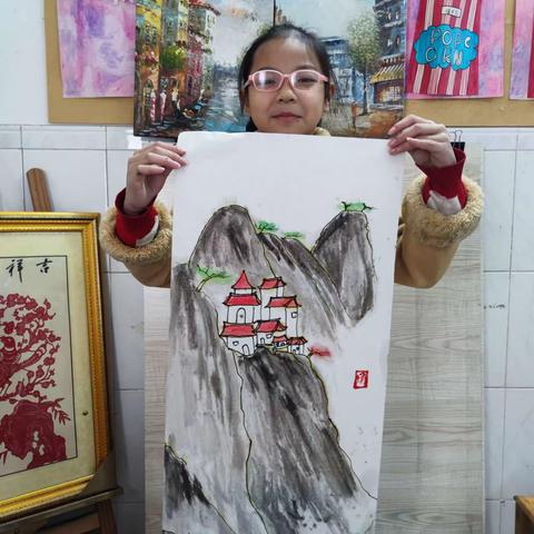 2024.1.31 三小教学点大小班山水国画风采