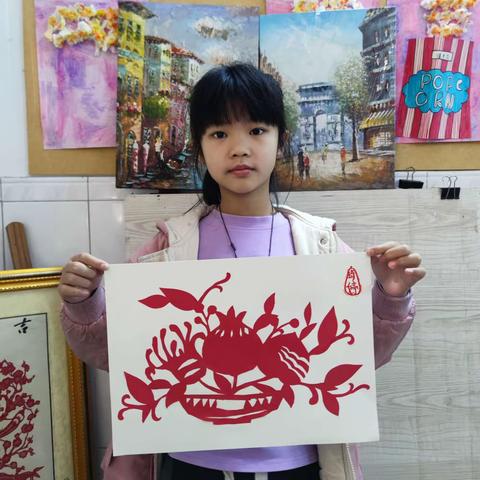 2024.2.3 三小教学点大小班“福寿三多”剪纸风采