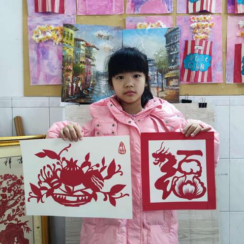 2024.2.4 三小教学点大小班“福”“龙”主题剪纸风采