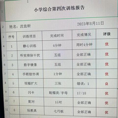 清大全脑开发8月11日小学综合课程汇报