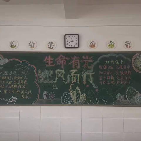 宜阳县红旗实验学校小学部“生命有光，迎风而行”主题黑板报