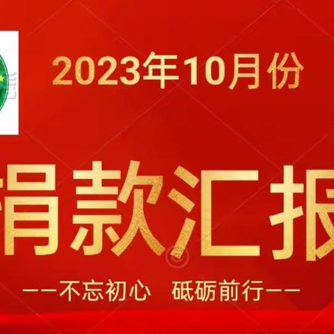 漠川公益行小队2023年10月份捐款明细