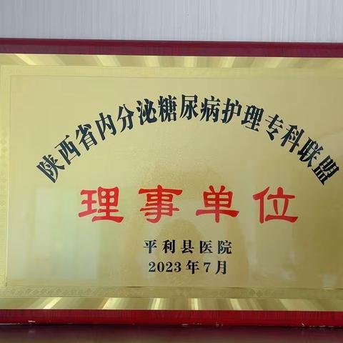 平利县医院获批陕西省内分泌糖尿病护理专业联盟理事单位