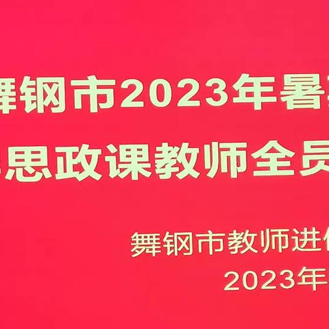 更新教育观念，引领教师成长——舞钢市2023暑期初中道德与法治教师全员培训