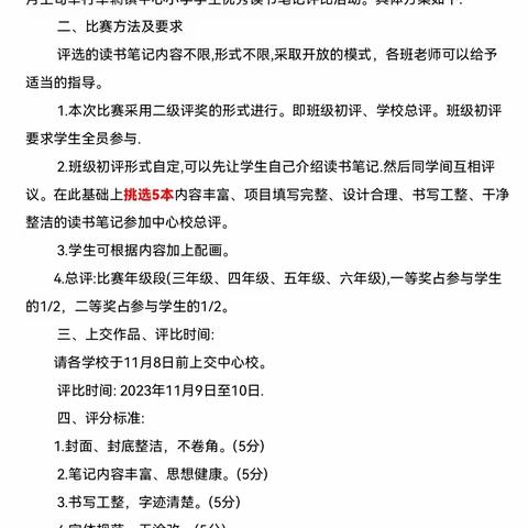 【强镇筑基】书香留痕 浸润心灵——车辋镇中心小学读书笔记评比活动