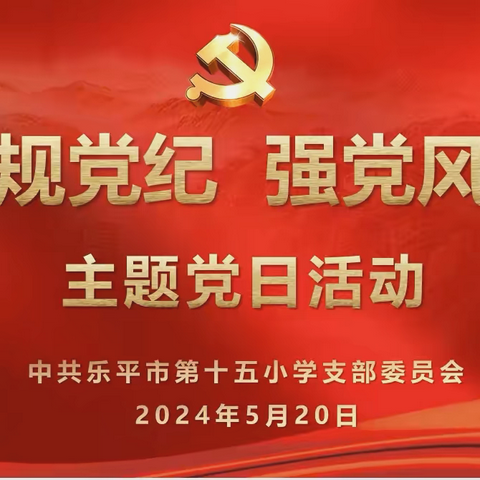 学党规党纪  强党风党性——乐平市第十五小学党支部开展五月份主题党日活动