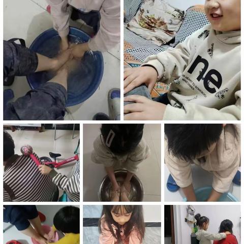 【张洪敏】一（1）班孝德作业:我为爸爸妈妈洗洗聊，捶捶背