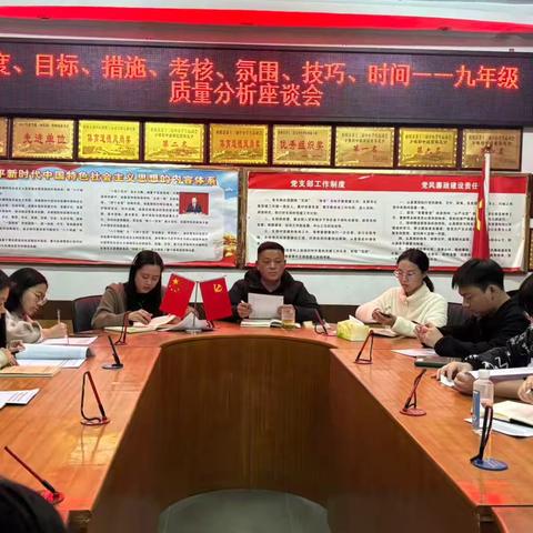 “态度 目标 措施 考核 氛围 技巧 时间”——青兰中心学校九年级质量分析座谈会